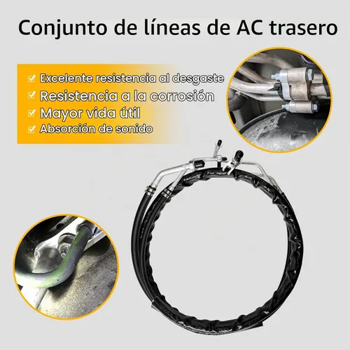 Vista 2 de Juego de línea de CA trasera/auxiliar, manguera de aire acondicionado de refrigeración trasera, compatible con Dodge Caravan Dodge Grand Caravan