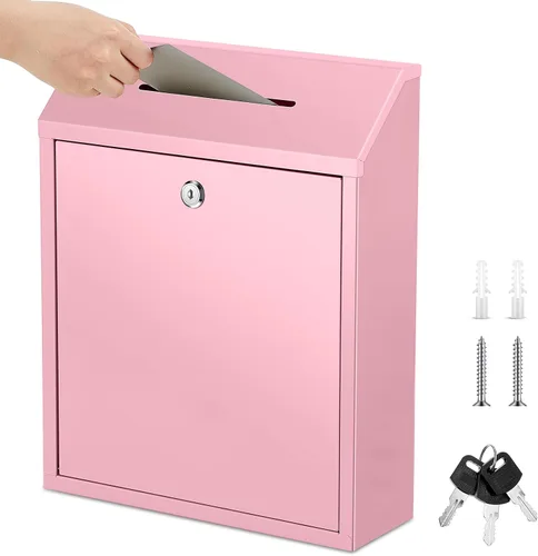 Vista 16 de Yaocom Caja de Recolectión de Donaciones de Efectivo de Metal Caja de Sugerencias Segura con Cerradura Montada en la Pared Buzón de Entrega