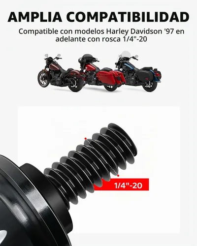 Vista 5 de Amazicha Perno de asiento de tornillo de acero inoxidable moleteado negro con lengüeta de cubierta de perilla compatible con Harley Davidson Touring