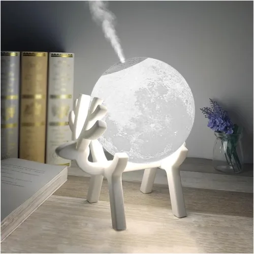 Vista 8 de Humidificadores para dormitorio, 29.8 fl oz, humidificador de aire ultrasónico, difusor de aceite esencial USB 3D estereoscópico de luna, lámpara
