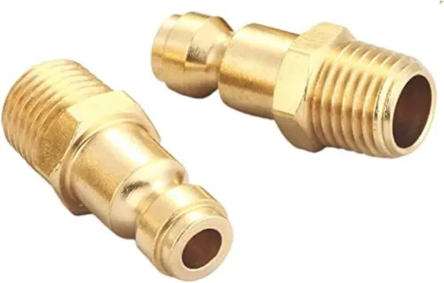 Vista 6 de Kit de acoplador y enchufe (7 piezas), tipo automotriz C, NPT de 1/4 de pulgada, juego de accesorios de aire de conexión rápida de latón macizo 7