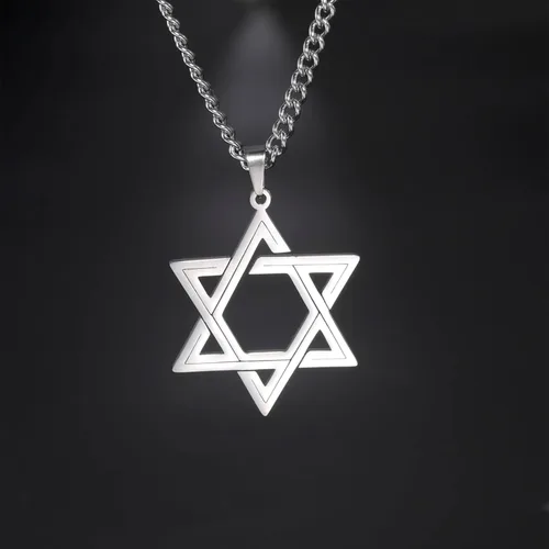 Vista 14 de EUEAVAN Collar con dije de estrella de David contra el mal de ojo de seis puntas con dije de estrella de David, hexagrama demoníaco religioso
