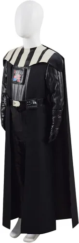 Vista 2 de Disfraz de Darth para niños, traje de cosplay de lujo, uniforme de Vader, conjunto completo de capa, traje de fiesta de Halloween