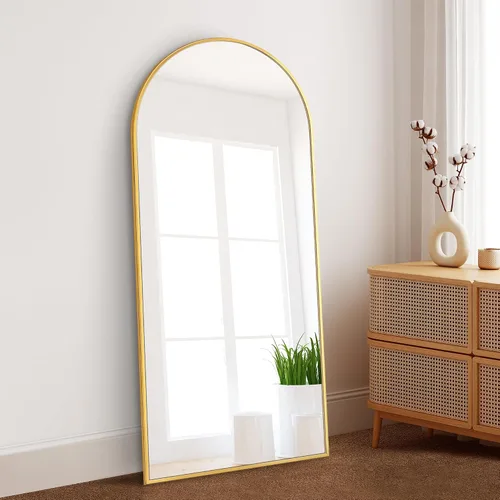 Vista 15 de Dolonm Espejo de longitud completa de 65 x 22 pulgadas, espejo de pie de diseño moderno, espejo de cuerpo completo para sala de estar, dormitorio