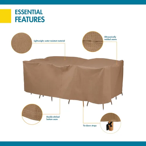 Vista 5 de DUCKCOVERS® Essential - Juego de mesa y silla rectangular u ovalada de 90 pulgadas, resistente al agua, funda para mesa y silla al aire libre