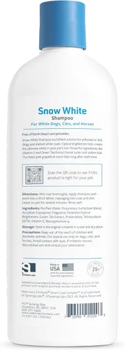 Vista 2 de Fórmula veterinaria Smart Coat Blanqueador y Removedor de Manchas Champú para Mascotas, 17oz