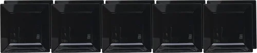 Vista 3 de EMI Yoshi Koyal - Platos cuadrados para ensalada, 8 pulgadas, color negro, juego de 10