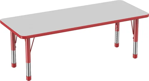 Vista 119 de FDP - Mesa rectangular para actividades escolares y aulas (24 x 36 pulgadas), patas gruesas para niños pequeños, altura ajustable de 15 a 24