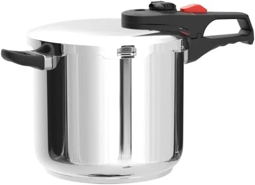 Vista 4 de Magefesa Practika Plus - Olla a presión de acero inoxidable de 8 cuartos, adecuada para todo tipo de estufas, parte inferior difusora de calor de 5