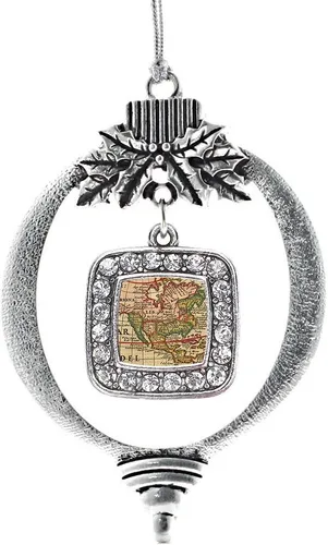 Vista 20 de Inspired Silver - Bon Voyage Cruise Ship Charm Ornamento – Adornos navideños cuadrados de plata con joyas de circonita cúbica