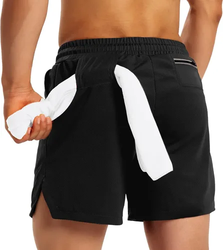 Vista 3 de Pantalones cortos de entrenamiento para hombre, ligeros, transpirables, pantalones cortos atléticos de 5 pulgadas de entrepierna con bolsillos
