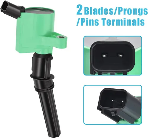 Vista 2 de MAS Juego de 8 bobinas de encendido verdes compatibles con Ford F150 F250 E350 Crown Victoria Expedition Mustang Lincoln Navigator Town Car Mercury