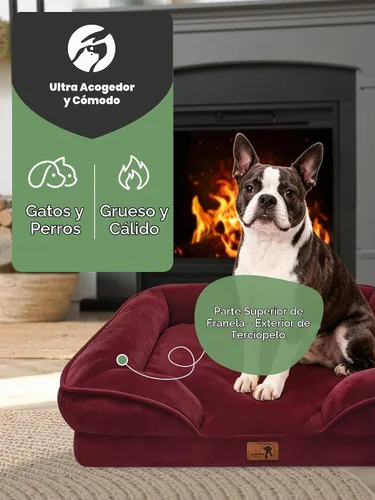 Vista 2 de Spotted Play Cama ortopédica para perros con lados, sofá cama para perros pequeños, sofá cama de espuma de apoyo para mascotas con funda extraíble