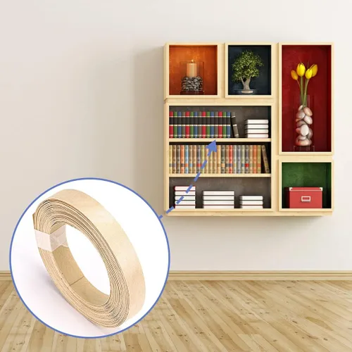 Vista 7 de MOLIGOU Rollo de chapa de madera de abedul, 3/4 "× 50' tiras de bandas de borde de madera contrachapada, ribete flexible de la chapa con la parte