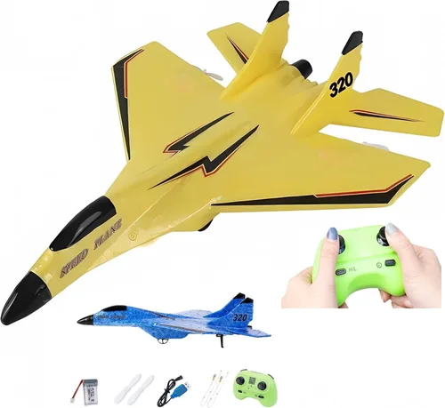 Vista 9 de Avión inalámbrico de juguete con luces, recargable por USB SU-35 RC planeador de avión de control remoto, espuma resistente a caídas al aire libre