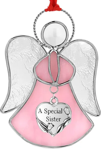 Vista 16 de Atrapasoles de Vidrio Emplomado para Ventanas Colgantes de Ángel Azul Adorno Personalizado de Metal Regalos Decorativos para Mamá Abuela Amiga