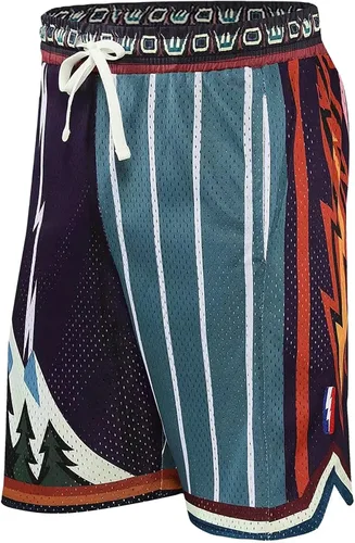 Vista 3 de DIOTSR Pantalones cortos de baloncesto para hombre, pantalones cortos deportivos de malla para hombre, pantalones cortos casuales con estampado