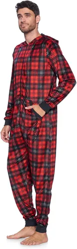 Vista 2 de Pijama de una sola parte Ashford Brooks para hombre de vellón de visón con capucha