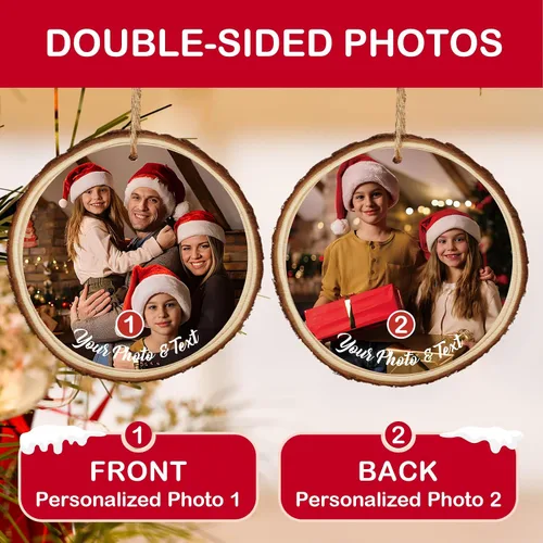Vista 3 de Bemaystar Adornos de Navidad personalizados con fotos, regalos para Navidad, fotos, adornos personalizados, decoraciones de Navidad, regalos