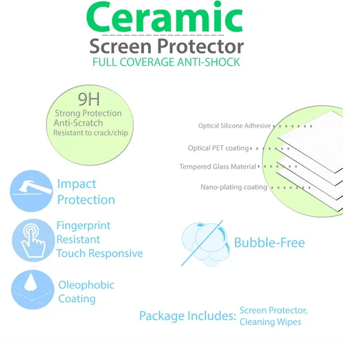 Vista 8 de KIQ Protector de pantalla de cerámica para iPad de 8ª generación compatible (10.2 pulgadas iPad 8/7 generación 2020 2019)