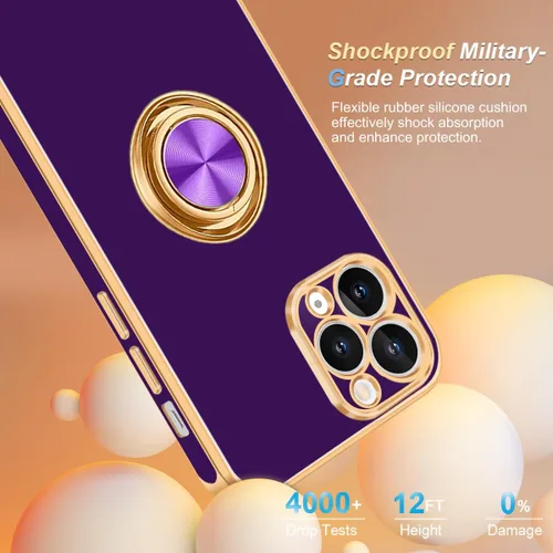 Vista 3 de Fingic Funda para iPhone 11 Pro [con soporte de anillo de 360°] [Soporte magnético para automóvil] Funda de teléfono con soporte magnético