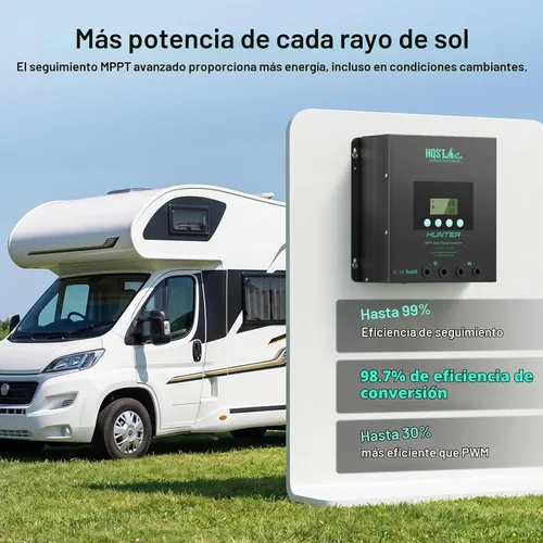 Vista 6 de HQST Controlador de carga MPPT 60A, 12V/24V/36V/48V Auto, con Bluetooth