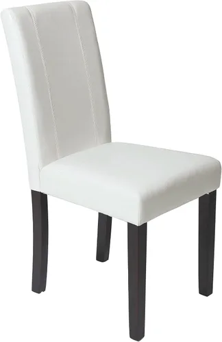 Vista 9 de Silla Parson de madera maciza con almohadilla de cuero, estilo urbano, juego de 2 unidades, de Roundhill, Madera, Negro