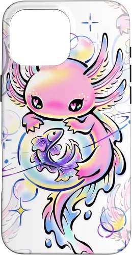 Vista 19 de Cute Kawaii Axolotl Purple Magical Crystals Case for iPhone 17