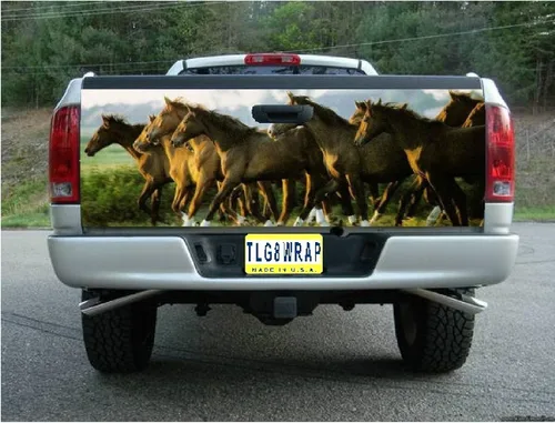 Vista 5 de GRAPHIX EXPRESS Adhesivos para puerta trasera de camioneta (caballo T97), calcomanías para puerta trasera para camionetas, calcomanías gráficas