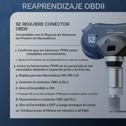 Vista 8 de RENECTIV Sensor TPMS, sistema de monitoreo de presión de neumáticos de 315 Mhz, juego de 1