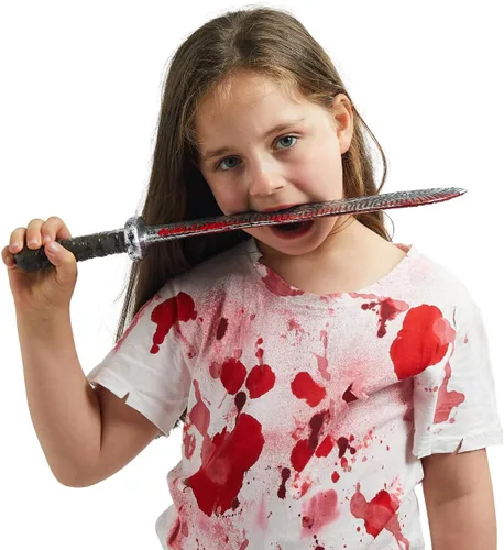 Vista 6 de Spooktacular Creations Accesorio de machete falso de Halloween, cuchillo de machete de plástico, juguete de arma de cuchillo falso para accesorios
