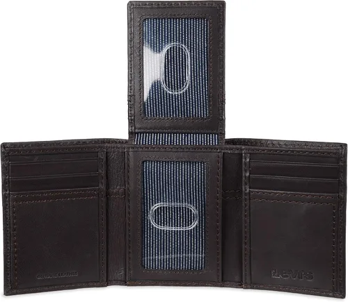 Vista 6 de Levis Mens Trifold Wallet-Sleek and Slim Includes Id Window and Credit Card Holder