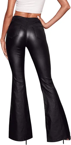 Vista 2 de SweatyRocks Pantalones de mezclilla casuales de cintura alta para mujer, jeans largos y elásticos