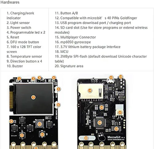 Vista 7 de Kittenbot Meowbit - Consola codificable de videojuegos retro de tamaño de tarjeta para Microsoft Makecode Arcade y Python compatible con micro:bit