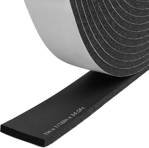 Vista 15 de Cinta aislante de espuma autoadhesiva Storystore, resistente a la intemperie de 1 x 1/8 x 16,5 pies para puertas y ventanas, sello de puerta a