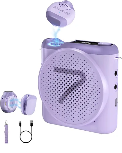Vista 10 de 7RYMS WA2 Amplificador de voz inalámbrico para profesor con micrófono de solapa magnético, altavoz de micrófono portátil, cancelación de ruido
