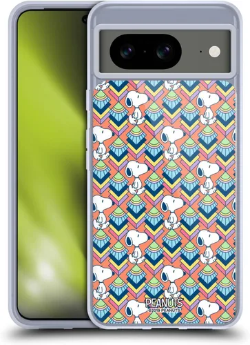 Vista 209 de Head Case Designs Snoopy Deco Dreams - Funda de gel con licencia oficial de Peanuts Blue Pattern [protección de grado militar] compatible con Google