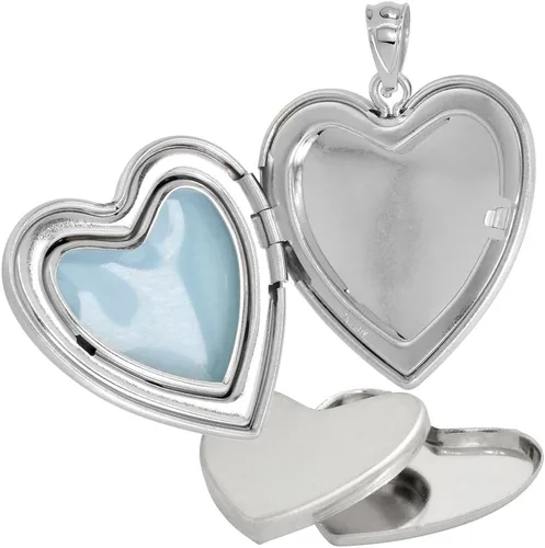 Vista 4 de Collar de plata de ley con forma de corazón de diamanteurna de 1 imagen de 1 pulgada