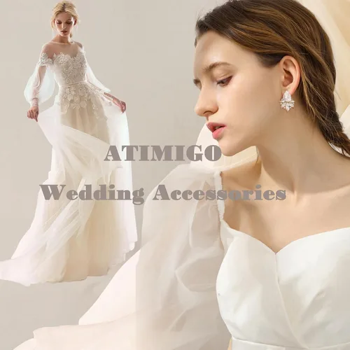 Vista 5 de ATIMIGO Aretes de gota de cristal con diamantes de imitación vintage, hipoalergénicos, estilo art decó, para mujeres, novias, damas de honor, baile