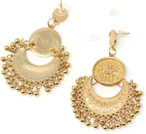 Vista 7 de Honbay Pendientes de moda bohemia, estilo nacional, retro, aretes colgantes gitanos Dorado