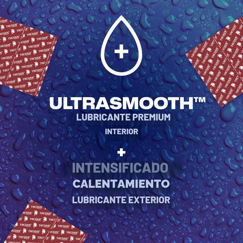 Vista 9 de TROJAN Condones Lubricados Double Ecstasy, Condones Acanalados, 10