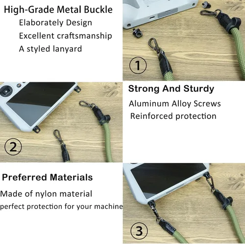 Vista 5 de Correa para el cuello para DJI Mavic 3/2/Air2S Drone Controller, DJI Mini 3 Pro Lanyard RC Correa de cuello, correa para el cuello anticaídas