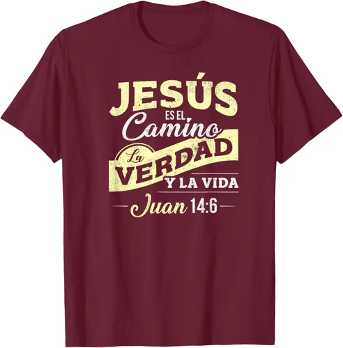 Vista 12 de Camisas de la Biblia de Jesus para los Cristianos Camiseta Española Negro