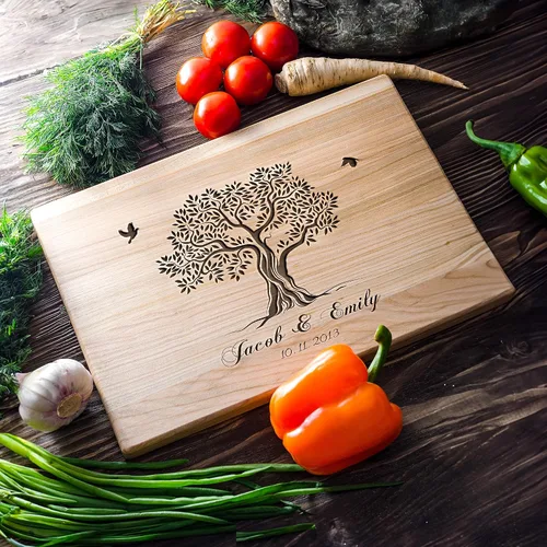 Vista 8 de Tabla de cortar personalizada, tabla de cortar grabada, tabla de cortar personalizada, regalo de boda, despedida de soltera, aniversario