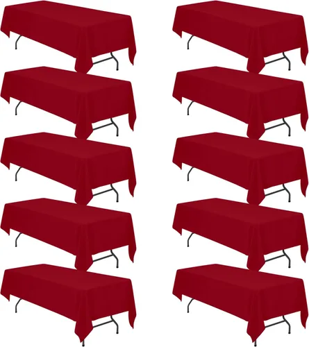 Vista 144 de BRILLMAX - Manteles para mesa rectangular de 6 pies, tela de lino de poliéster, lavable, para boda, recepción, banquete, fiesta de cumpleaños, 60 x