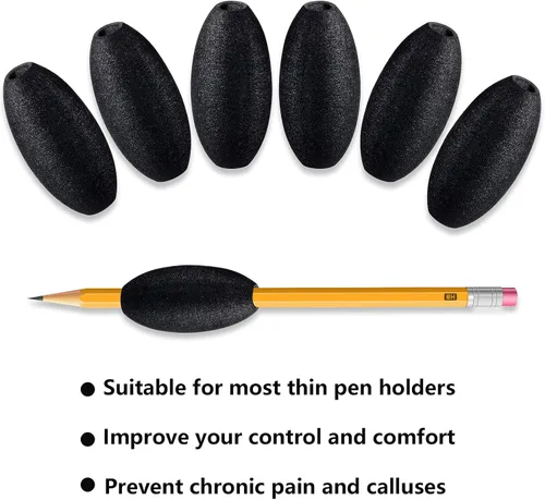 Vista 6 de Zonon - Entrenador de ayuda para escritura para adultos, empuñaduras de espuma en forma de huevo, soportes acolchados para bolígrafos, entrenador
