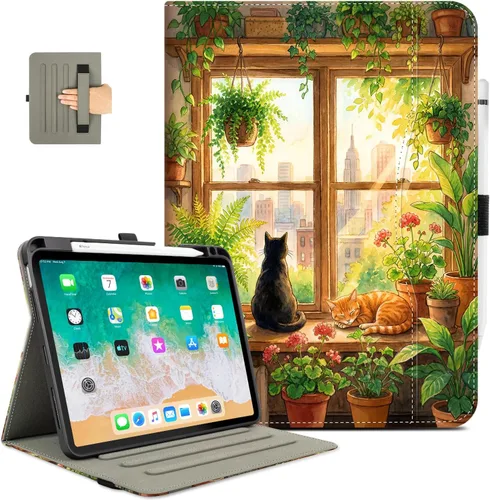 Vista 12 de Vimorco Funda para iPad Air 4ª/5ª 10.9, para iPad Air 6ª 11 M2, para iPad Pro de 11 pulgadas 4ª/3ª/2ª/1ª generación, soporte para lápiz, correa