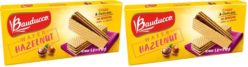 Vista 5 de Bauducco Galletas de oblea, chocolate y avellana, porción individual, 14.1 onzas (paquete de 10), obleas crujientes envueltas individualmente