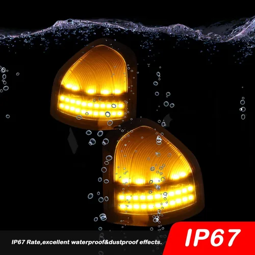Vista 5 de Luces de Marcador de Espejo Lateral LED Secuenciales Dinámicas Compatibles con Dodge Ram 1500 2500 3500 4500 5500 Camiones 2010-2018 Luz de Señal