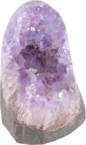 Vista 12 de SUNYIK - Racimo de amatista natural, piedra preciosa en bruto curativa con puntas de cristales, drusa de cuarzo, geoda de mineral, esfera